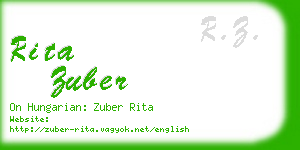 rita zuber business card